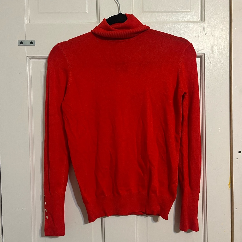 Zara Viscose Red Turtleneck Sweater Size S